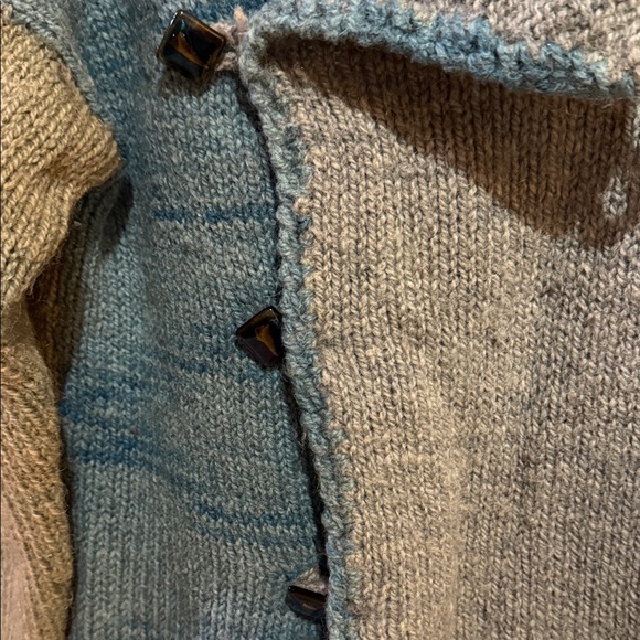 Seacolors One of a Kind Two-Tone Knit Cardigan. Hand Dyed & Loomed in Maine, - Picture 4 of 11